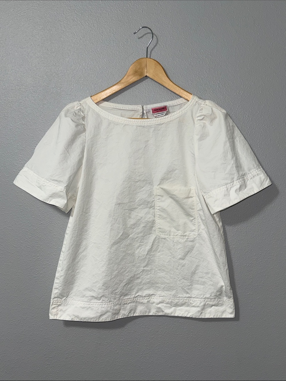 kate spade White Short Sleeve Top w/ Pocket Sz XS